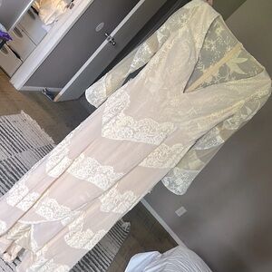 Elegant Lace Long Bell Sleeve Dress